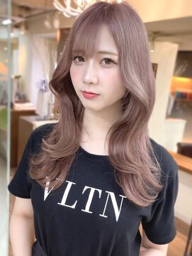 ディア(.eer) 秋冬人気☆ピンクラベンダーベージュ/ケアブリーチ/透明感カラー