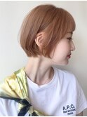 【morio原宿】ショートボブ オレンジ 暖色カラー