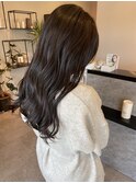 ブリーチなしカラーオリーブグレージュ暗髪カラー透け感カラー