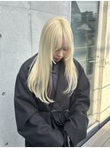 イメチェン/ホワイトブロンド/外ハネボブ/美髪[新潟駅/万代]