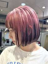 ムク 横浜店(muku)&nbsp;ダブルカラーピンクベージュベージュカラーケアブリーチミニボブ