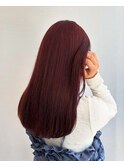 ブリーチなしダブルカラーでできる艶カラー/チェリーレッド