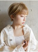 【loe】丸みショート×ハイトーンカラー
