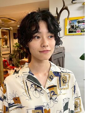 リブロ 三軒茶屋(LIBRO) ミディアムウルフボブショートボブグレージュハンサムショート