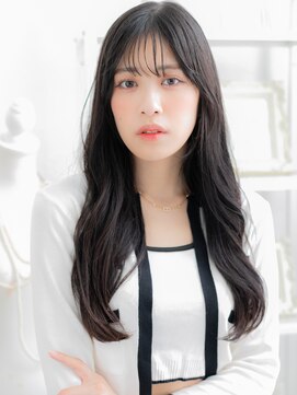 カバーヘア 上尾西口店(COVER HAIR) オリーブグレージュ韓国風黒髪パーマロングh4上尾20代30代40代