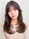 うるツヤデジタルパーマ斜めバングうる艶髪前髪イメチェン
