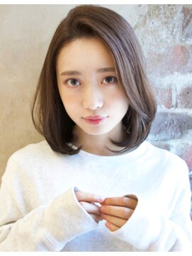 アフロート ルヴア(AFLOAT RUVUA) 【丸顔さん◎大人かきあげレイヤーボブ＋ヌーディーベージュ】