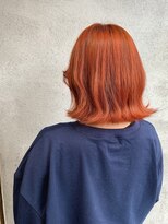 スイート ヘアデザイン(Suite HAIR DESIGN)&nbsp;【ブリーチ１回】アプリコットオレンジ×外ハネボブ