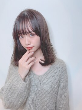 イース バイ アンブルリュクス 北千住(Ease by amble luxe) 前髪くびれイメチェンイヤリングカラーラベンダーカラー