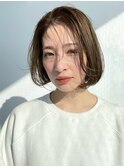 【大人可愛い】ベージュ/透明感カラー/ニュアンスボブ