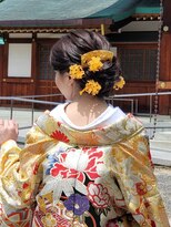 パリスパート2&nbsp;和装 少し ボリューム 編み込み シニヨン ヘアアレンジ