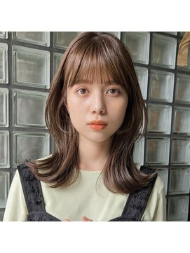 ガーデン オオタカノモリ(garden otakanomori) 似合わせカット×シースルーバング×アースカラー×伸ばしかけ