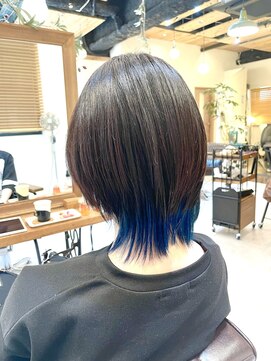 チリンバイロストシティー(Chillin by LOSTCITY) マリンブルーインナーカラー髪質改善ハイライト