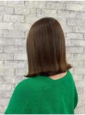 イメチェン/レッドブラウン/フルバング/似合わせカット/本厚木駅