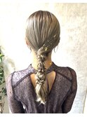 ヘアアレンジ/横浜/編みおろし/ハーフアップ