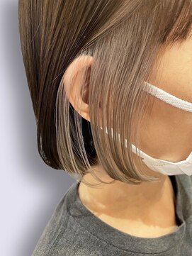 アース 明石店(EARTH) 20代30代40代大人インナーカラー耳掛け切りっぱなし大人ボブ