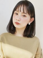 黒髪 ボブルフ ネビージュ 小顔 ワンレン