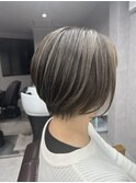 外国人風ハイライトカラー/透明感グレージュ/赤味抹殺
