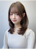 小顔 フェミニンロング メルティーカラー 似合わせカット"