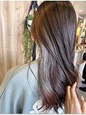 20代30代大人可愛いインナカラーホワイトグレー×チェリーレッド