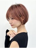 刈り上げショート　韓国風巻き　小顔ショート