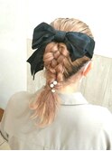 ヘアアレンジ/パーティーアレンジ/編みおろし/結婚式