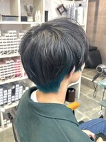 キャラ シャローネ 池袋(Chara Chalone)&nbsp;マッシュショート/インナーターコイズ/メンズ/本松本松