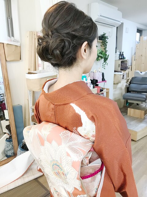 訪問着着付けシニヨンアレンジ【ヘアアレンジ　立川/立川南】