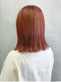 オレンジピンク_アースカラーくびれヘアツートンカラー_ba362733