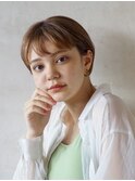 美シルエット／ミルクティーブラウン／丸みショート