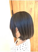 20代30代大人かわいいツヤ感ストレート ショートボブ 黒髪