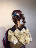 ヘアアレンジ　ヘアセット　着物ヘア