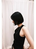 暗髪ワンレングスボブ