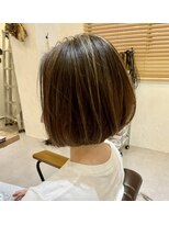 チリンバイロストシティー(Chillin by LOSTCITY)&nbsp;ワンレンボブ×ハイライトカラーハイライトカラー