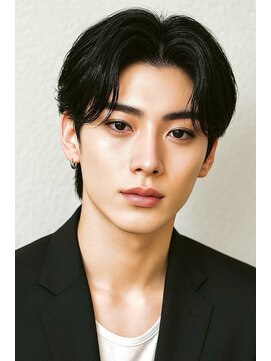 にもう ブルーブラック & スパイキーショート　フェザーパーマ01HH63