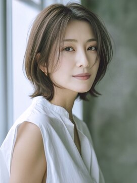 アルトリスト(Altruist Aging×HAIR&SPA) ★ダークアッシュ大人ガーリーボブ着物ミディアムレイヤーカット