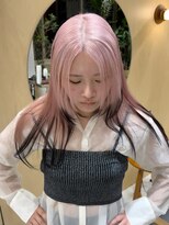 スタン 渋谷(Stam)&nbsp;【1ブリーチ】韓国風ペールピンク×黒ライン