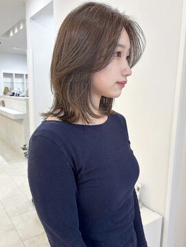 キアラ(Kchiara) ブリーチなしダブルカラーオリーブカラーレイヤー福岡天神美容室