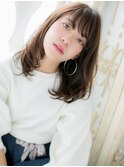 mod's姪浜/斜めバングレイヤーカットくせ毛風こなれセミディi
