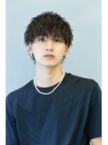 メンズオルズ 渋谷(MEN'S ALLZ)&nbsp;縦落ちツイストパーマ黒髪ミニウルフツイストスパイラルパーマ