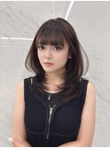 2wayバング 前髪アイドル ハッシュカット ミディアム ワンカール
