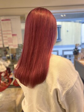 やわらかピンクカラー/ダブルカラー/髪質改善ストレート