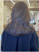 ブリーチなしミディアムセミロングレイヤーベージュグレージュ
