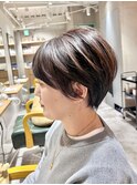 ショートカット20代30代40代前髪あり面長丸顔ショートボブ