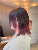 グッドネイバーズ 水戸赤塚(GOOD NEIGHBORS)&nbsp;【個性派】ウルフカット×鮮やかボルドーの裾インナーカラー