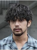 銀座シャドウパーマニュアンスパーマツーブロックメンズパーマ