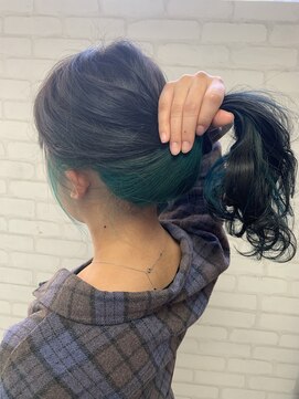 ベル 難波(Belle) 福嶋　裕人　※グリーンインナーカラー＿アップスタイルが最高