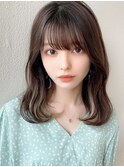 大人かわいい似合わせカット/インナーカラー/こなれミディ/新宿