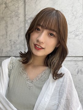 ロンドルーチェ 心斎橋(Lond luce) ダークアッシュ/ミディアムレイヤーカット［髪質改善/縮毛矯正］