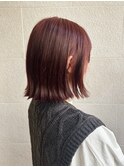 @gen.yamada_kaho_ ピンクブラウン/切りっぱなしボブ/ワンレン